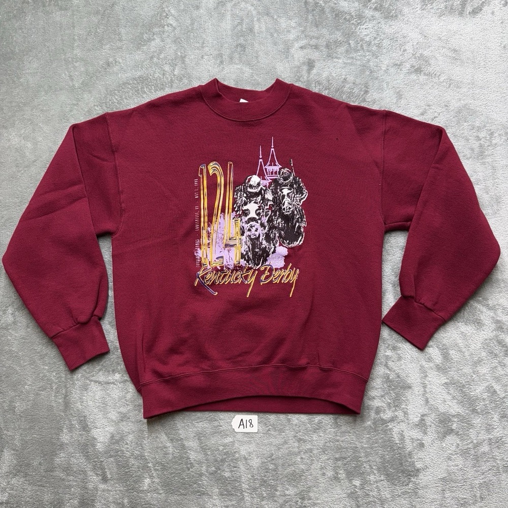 Vintage 1998 Kentucky Derby 124 Crewneck Pullover Size Large 90's